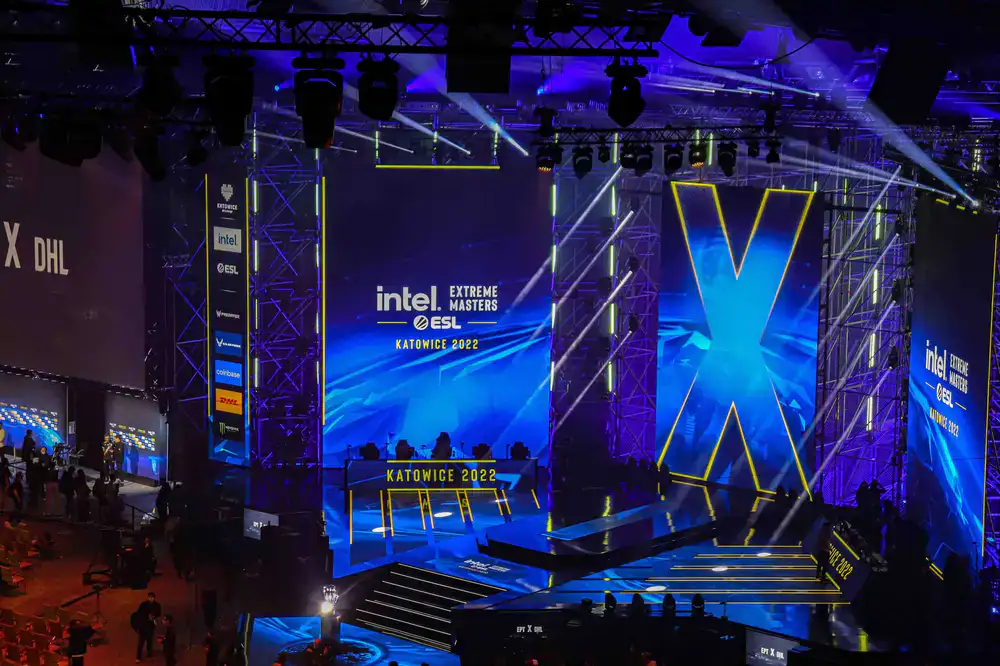 Mainstage Esports production team setting up a live tournament stage